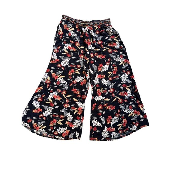 Anthropologie Jaase Floral Wide Leg Palazzo Sequins Pants L Whimsigoth  Boho - Picture 1 of 9